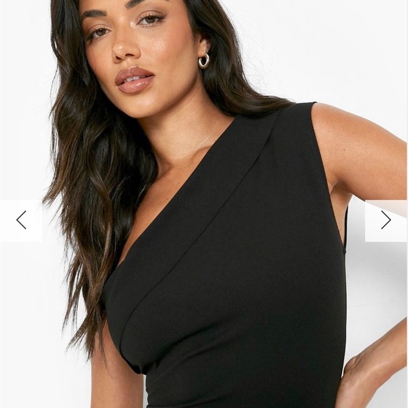 ONE SHOULDER RUFFLE HEM MIDI DRESS, size 12 - Picture 3 of 6